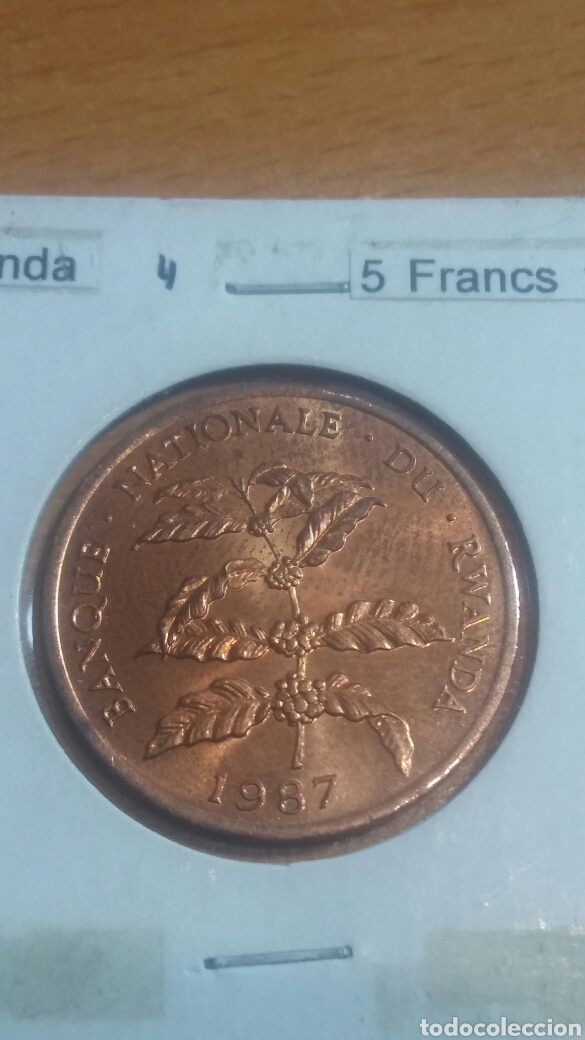 Monedas antiguas de &Aacute;frica: Ruanda 5francos 1985 sc - Foto 1
