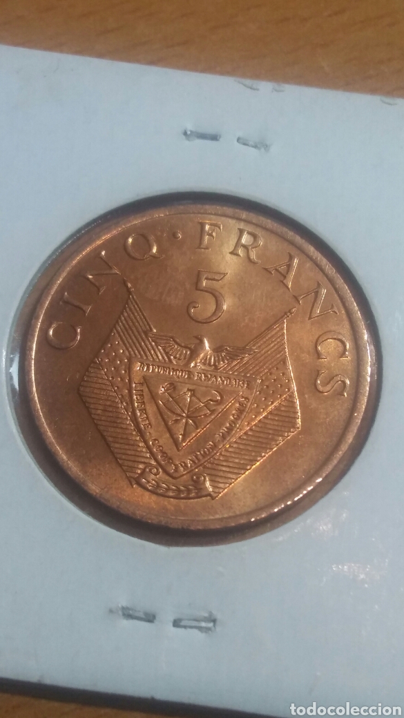 Monedas antiguas de &Aacute;frica: Ruanda 5francos 1985 sc - Foto 2