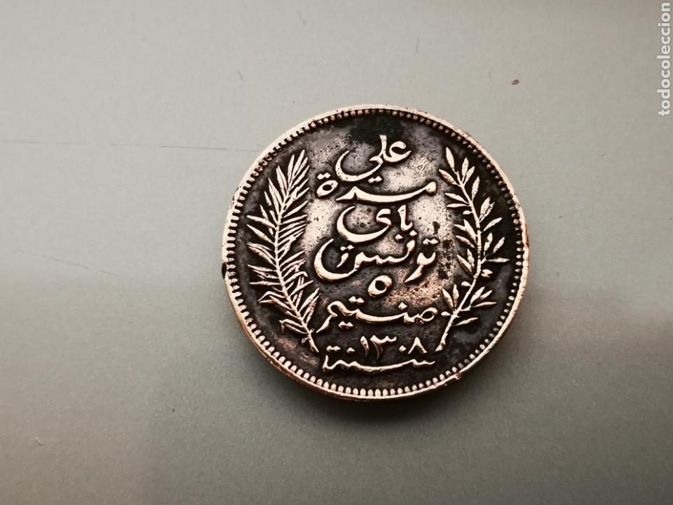 Monedas antiguas de &Aacute;frica: MONEDA 5 C&Eacute;NTIMES 1891 A T&Uacute;NEZ - Foto 2