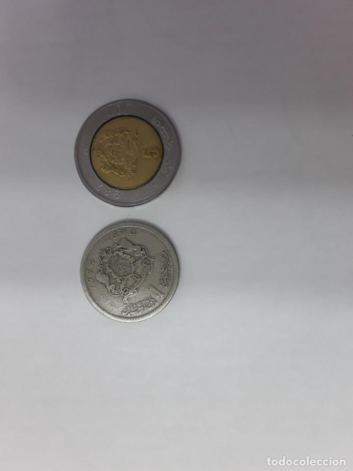 Monedas antiguas de &Aacute;frica: 2 MONEDAS DE MARRUECOS DE 5 Y 1 DIRHAM - Foto 1