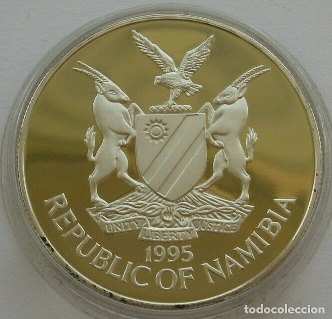 Monedas antiguas de &Aacute;frica: NAMIBIA 10 DOLARES 1995 - Foto 2