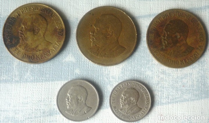 Monedas antiguas de &Aacute;frica: LOTE DE 5 MONEDAS DE KENYA - Foto 2