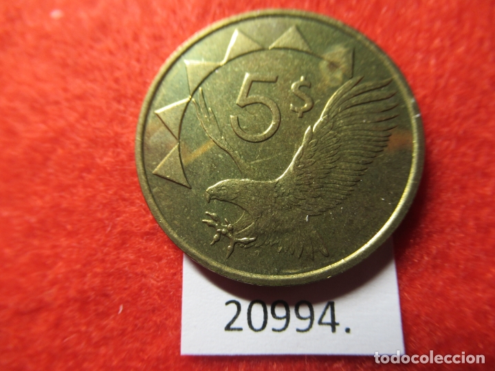Monedas antiguas de &Aacute;frica: Namibia 5 dolares 1993 - Foto 1