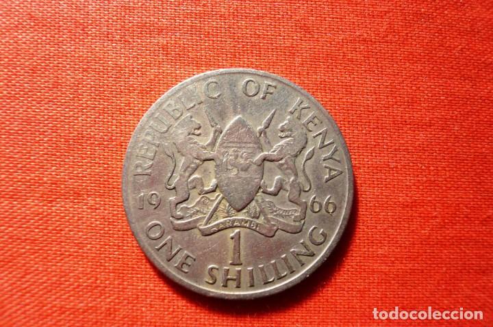 Monedas antiguas de &Aacute;frica: Kenia. Moneda de 1 Chel&iacute;n.1966 - Foto 1