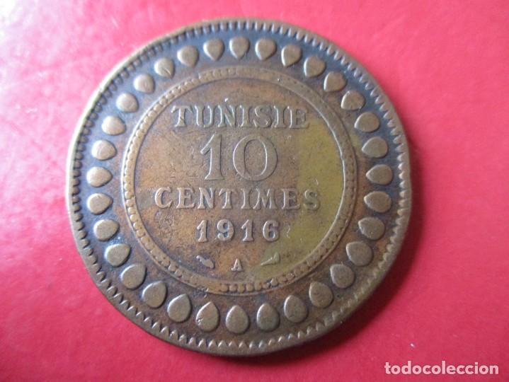 Monedas antiguas de &Aacute;frica: Tunisia. moneda de 10 centimos. 1916 - Foto 2