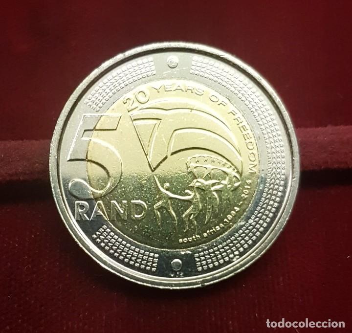 Monete antiche di Africa: Sudafrica South Africa 5 Rand 20 A&ntilde;os de Libertad 2014 Km Nuevo Bimetalica UNC