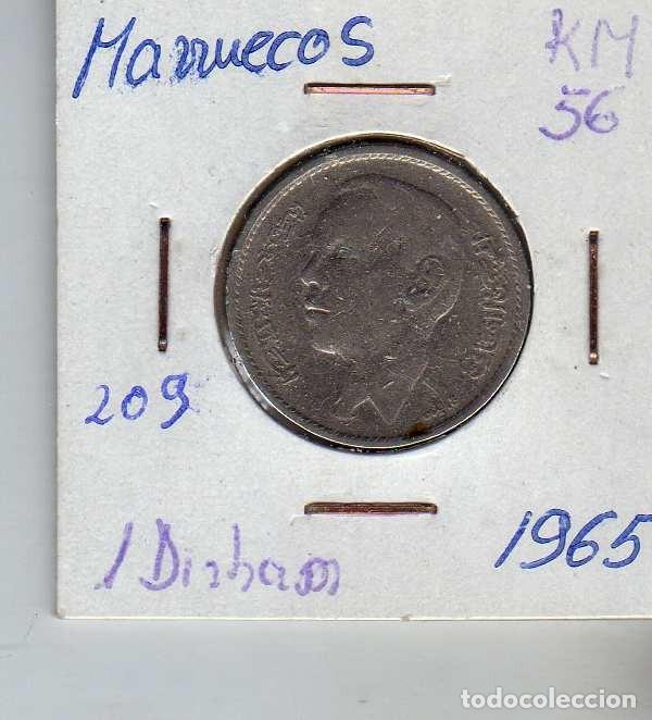 Monedas antiguas de &Aacute;frica: MARRUECOS 1 DIRHAM 1965 - Foto 1