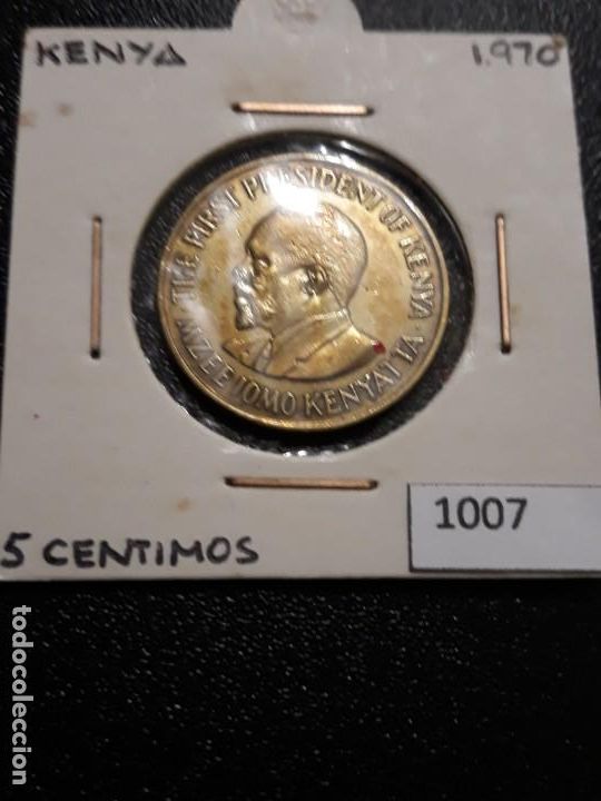 Monedas antiguas de &Aacute;frica: Kenya 5 c&eacute;ntimos 1970 - Foto 1