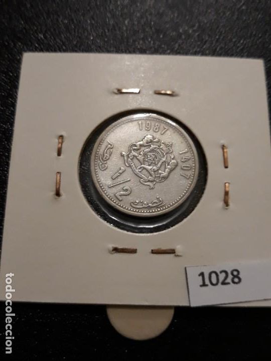 Monedas antiguas de &Aacute;frica: Marruecos 1/2 dirhans 1987 - Foto 2