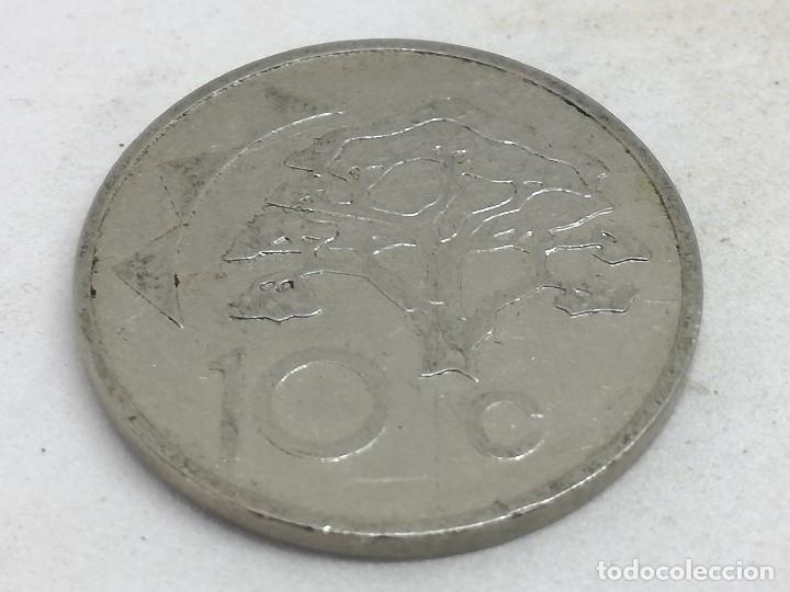 Monedas antiguas de &Aacute;frica: Moneda 1993. 10 C&eacute;ntimos. Namibia. KM 2. MBC - Foto 2
