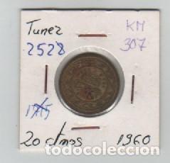 Monnaies anciennes d'Afrique: MONEDA TUNEZ 20 MILLIM 1960