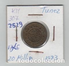 Monnaies anciennes d'Afrique: MONEDA TUNEZ 20 MILLIM 1983