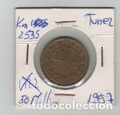 Monnaies anciennes d'Afrique: MONEDA TUNEZ 50 MILLIM 1997