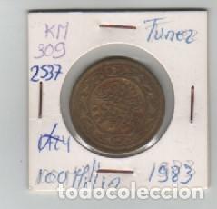 Monnaies anciennes d'Afrique: MONEDA TUNEZ 100 MILLIM 1983