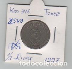 Monnaies anciennes d'Afrique: MONEDA TUNEZ 1/2 DINAR 1997