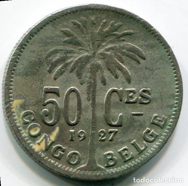 Monedas antiguas de &Aacute;frica: CONGO BELGA - 50 CENTIMOS 1927 - Foto 2