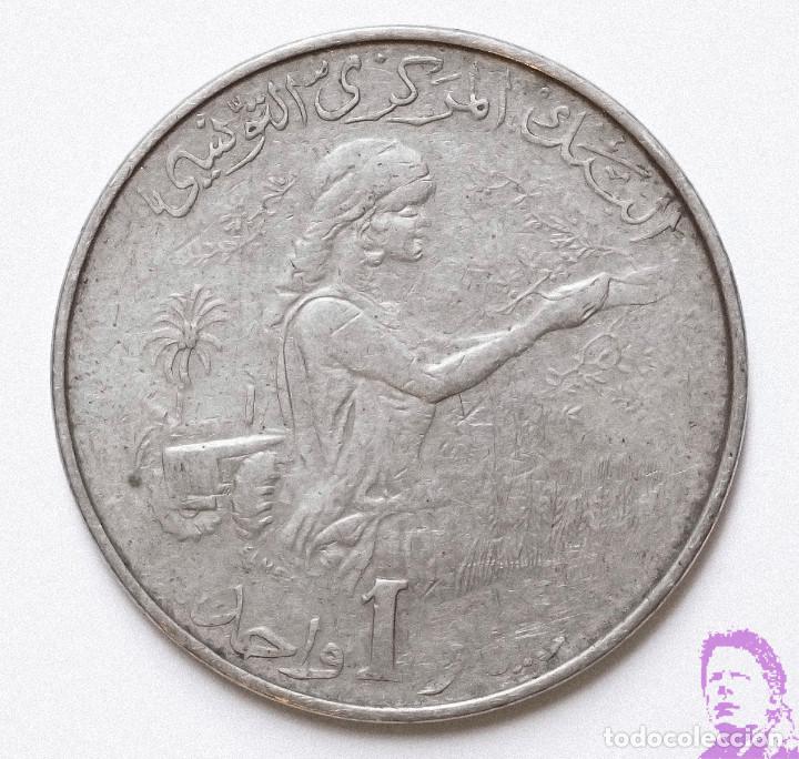 Old Coins of Africa: MONEDA TUNEZ TUNISIA 1 DINAR 1976 Ref.2500