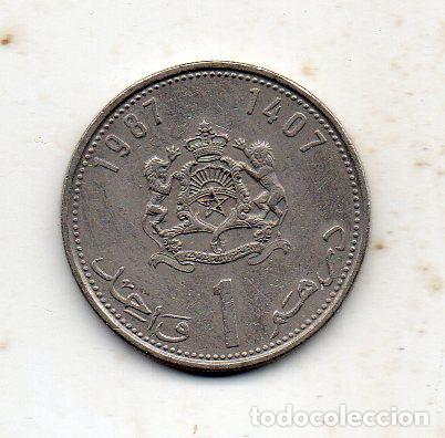 Monedas antiguas de &Aacute;frica: Marruecos. 1 Dirham. A&ntilde;o 1407 - 1987. - Foto 1