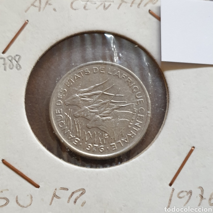 Alte M&uuml;nzen aus Afrika: Congo &ndash; Africa Central 50 francos 1976 letra C