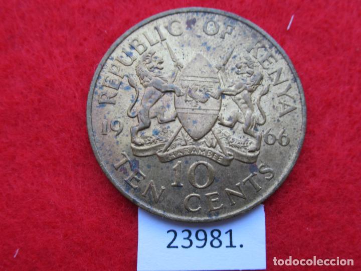 Monedas antiguas de &Aacute;frica: Kenya 10 c&eacute;ntimos 1966 - Foto 2