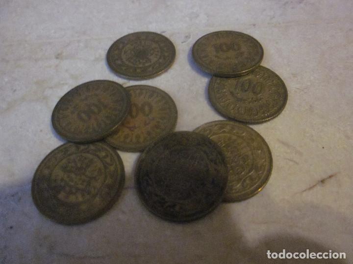 Alte M&uuml;nzen aus Afrika: LOTE 8 MONEDAS 100 MILLIMES TUNEZ