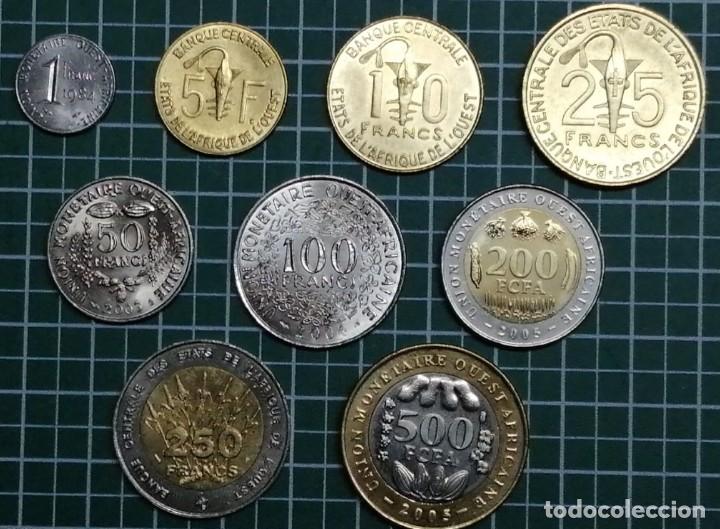 Monete antiche di Africa: ESTADOS DEL AFRICA OCCIDENTAL-1984-2005)1,5,10,25,50,100,200,250,500 CFA FRANC