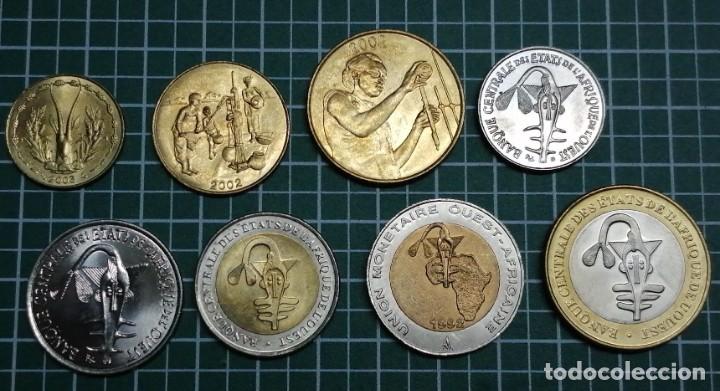 Monnaies anciennes d'Afrique: ESTADOS DEL AFRICA OCCIDENTAL-1992-2005) 5,10,25,50,100,200,250,500 CFA FRANC