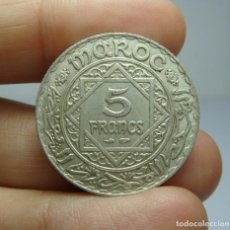 Monedas antiguas de África: 5 FRANCOS. PLATA. MARRUECOS - 1934