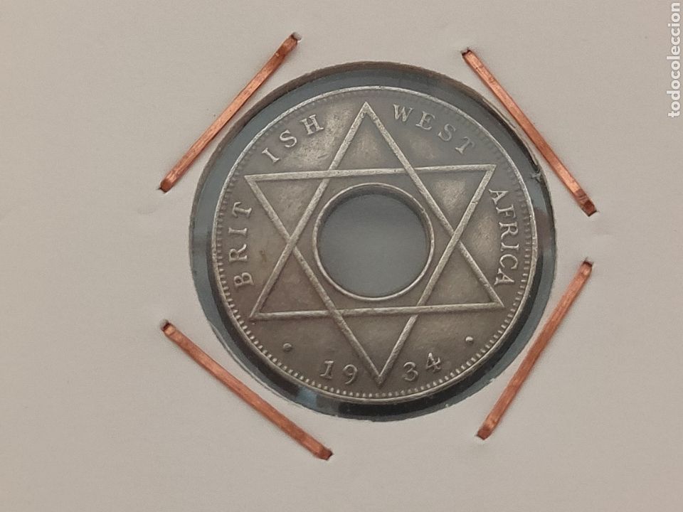 Old Coins of Africa: MONEDA 1/10 PENNY BRITISH WEST AFRICA 1934 GEORGIVS V