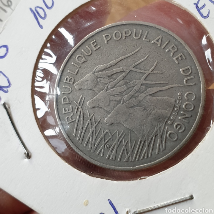 Old Coins of Africa: Republica Popular del Congo 100 frans 1971 &ndash; animal