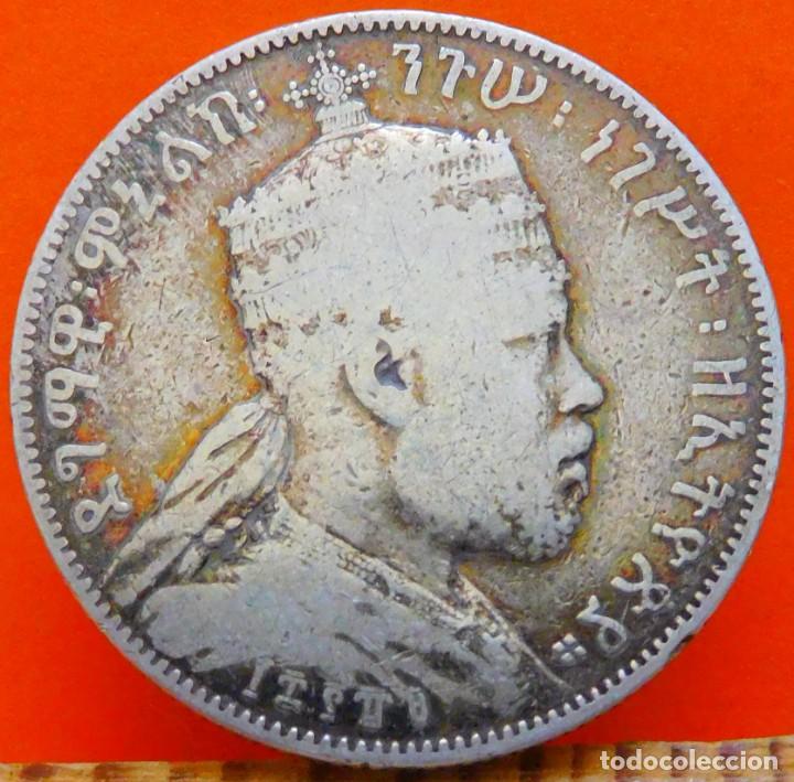 Old Coins of Africa: ETIOPIA, 1/2 BIRR, 1889. PLATA. MBC- (FA18)