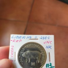 Monedas antiguas de África: MONEDA DE 5 CINCO DOLLARS DOLARES LIBERIA SIN CIRCULAR 2000 CERDO. Lote 264827579