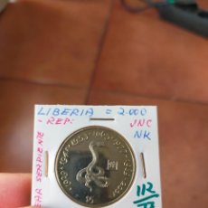 Monedas antiguas de África: MONEDA DE 5 CINCO DOLLARS DOLARES LIBERIA SIN CIRCULAR 2000 AÑO DE LA SERPIENTE. Lote 264828179