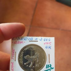 Monedas antiguas de África: MONEDA DE 5 CINCO DOLLARS DOLARES LIBERIA SIN CIRCULAR 2000 AÑO DEL TIGRE. Lote 264828594