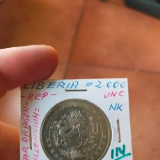 Monedas antiguas de África: MONEDA DE 5 CINCO DOLLARS DOLARES LIBERIA SIN CIRCULAR 2000 AÑO DEL DRAGON 114 20. Lote 264829264
