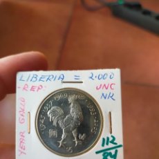 Monedas antiguas de África: MONEDA DE 5 CINCO DOLLARS DOLARES LIBERIA SIN CIRCULAR 2000 AÑO DEL GALLO. Lote 264829979