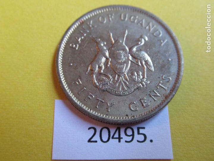 Monedas antiguas de &Aacute;frica: Uganda 50 c&eacute;ntimos 1976 - Foto 2