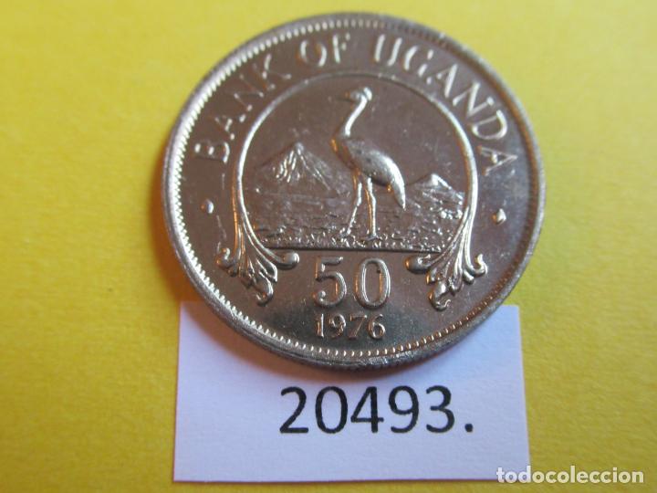 Monedas antiguas de &Aacute;frica: Uganda 50 c&eacute;ntimos 1976 - Foto 2