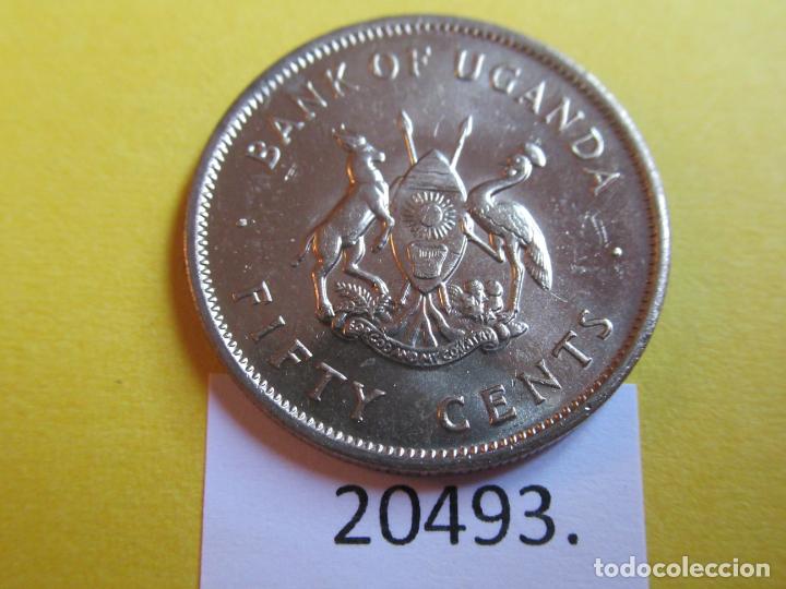 Monedas antiguas de &Aacute;frica: Uganda 50 c&eacute;ntimos 1976 - Foto 1