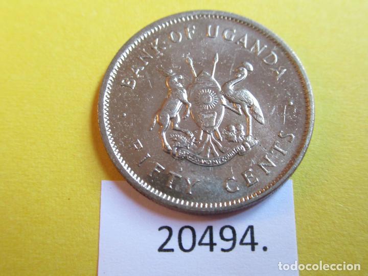 Monedas antiguas de &Aacute;frica: Uganda 50 c&eacute;ntimos 1976 - Foto 2
