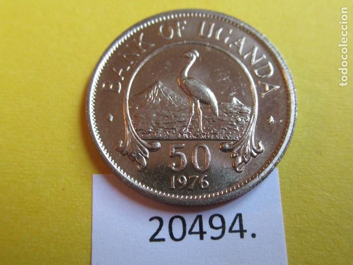 Monedas antiguas de &Aacute;frica: Uganda 50 c&eacute;ntimos 1976 - Foto 1