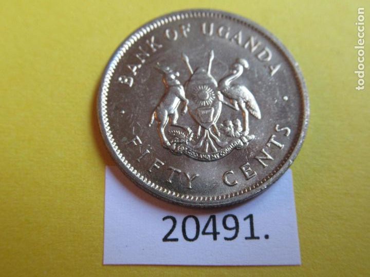 Monedas antiguas de &Aacute;frica: Uganda 50 c&eacute;ntimos 1976 - Foto 1