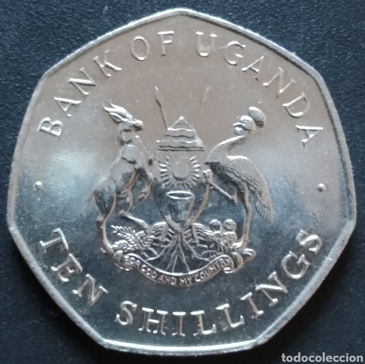 Monedas antiguas de &Aacute;frica: MONEDA - UGANDA 10 CHELINES 1987 - Foto 2