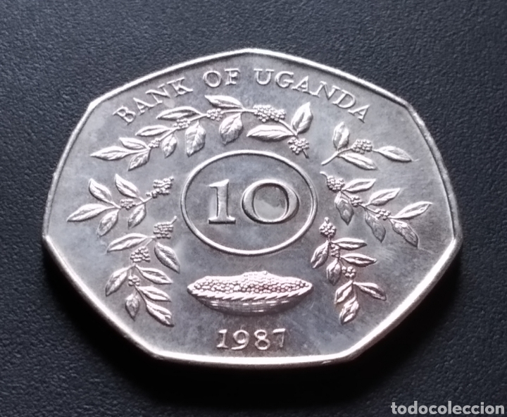 Monedas antiguas de &Aacute;frica: MONEDA - UGANDA 10 CHELINES 1987 - Foto 3