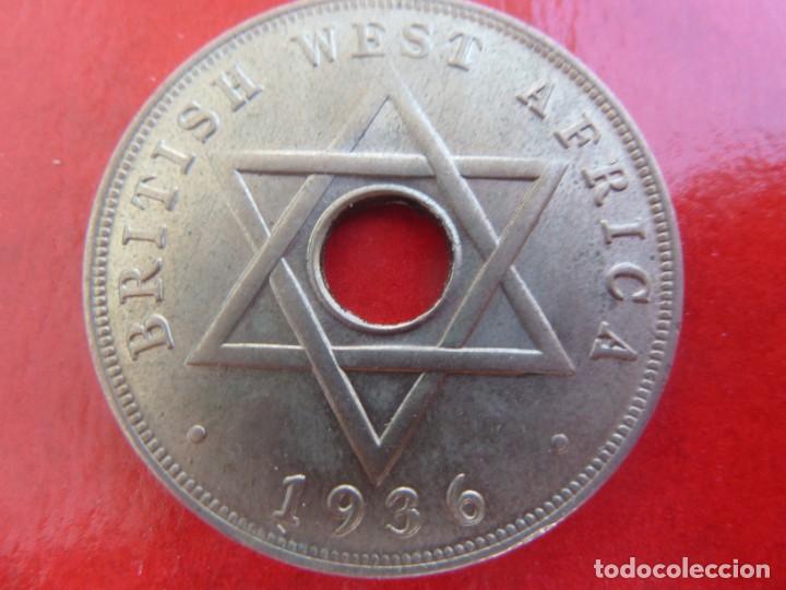 Old Coins of Africa: BRITISH WEST FRICA 1 PENNY 1936 NIQUEL EBC+
