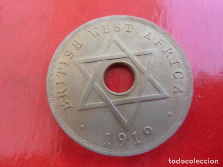 Old Coins of Africa: BRITISH WEST FRICA 1 PENNY 1919 NIQUEL EBC