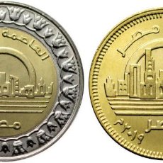 Monete antiche di Africa: SERIE EGIPTO 50 PIASTRAS Y 1 LIBRA 2019 NUEVA CAPITAL DE EGIPTO. Lote 348774950
