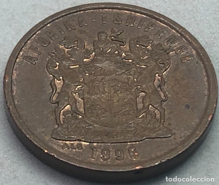 Monete antiche di Africa: Moneda 1996. 2 C&eacute;ntimos. Rep&uacute;blica de Sud&aacute;frica. KM 159. MBC