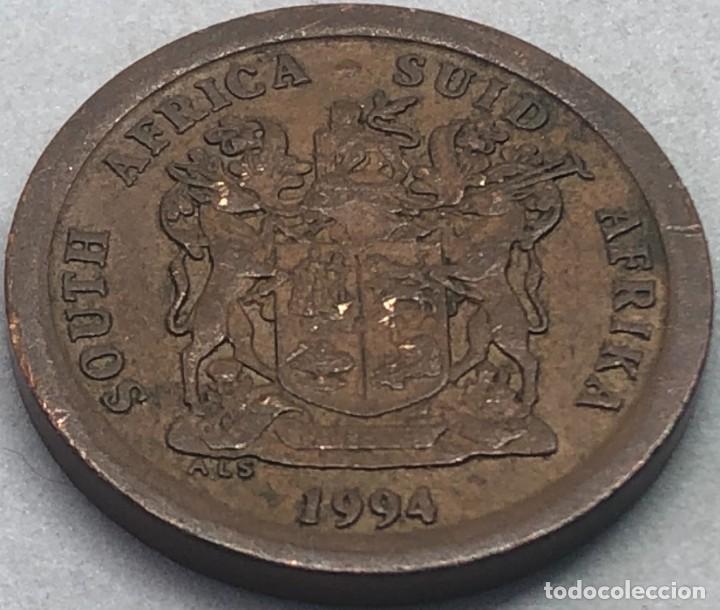 Monete antiche di Africa: Moneda 1994. 5 C&eacute;ntimos. Rep&uacute;blica de Sud&aacute;frica. KM 134. MBC