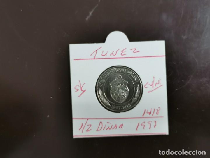 Old Coins of Africa: TUNEZ 1/2 DINAR 1997(1418) S/C KM=346 (CUPRONIQUEL)KB